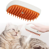 3-in-1 Pet Steam Brush Spray Comb – Rechargeable Cat Grooming & Massage Tool