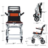 Ultra-Light Portable Folding Wheelchair, Travel-Friendly with Handbrake, 220 lbs Capacity, Ideal for Elderly & Children, 34.2�32.6 Unfolded Dimensions
