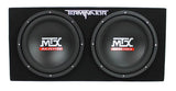MTX 12" Dual Loaded Car Subwoofer w/Sub Box, Amplifier, & QPower Wiring Kit