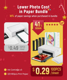 Liene 4�6 Photo Printer with Wi-Fi, 100 Sheets, Thermal-Dye Sublimation, for iPhone & Android