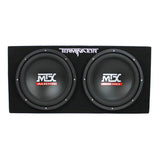 MTX TNE212D 12" Subwoofer (2 Pack) + Monoblock Amplifier (2 Pack) + Amp Wire Kit