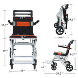 Ultra-Light Portable Folding Wheelchair, Travel-Friendly with Handbrake, 220 lbs Capacity, Ideal for Elderly & Children, 34.2�32.6 Unfolded Dimensions
