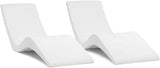 Classic White - in-Pool Chaise Lounger – Designed for Water Depths Up to 9” – Aqua Outdoors – Set of 2 – Compatible with All Pool Types - Poolside & Sun Deck Tanning