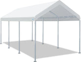 ADVANCE OUTDOOR 10x20 ft Heavy Duty Carport Potable Car Canopy Garage Party Tent Boat Shelter, Adjustable Height from 9.5 ft to 11 ft, Beige
