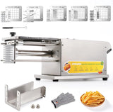 Upgraded French-style fries cutter, equipped with 5 blades, electric potato cutter, professional cutter for making French fries, suitable for both commercial and household use, made of stainless steel, suitable for sweet potatoes and cucumbers.