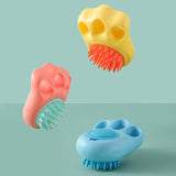 Soft Silicone Pet Bath Brush – Paw Shape Foaming Grooming Comb for Pets