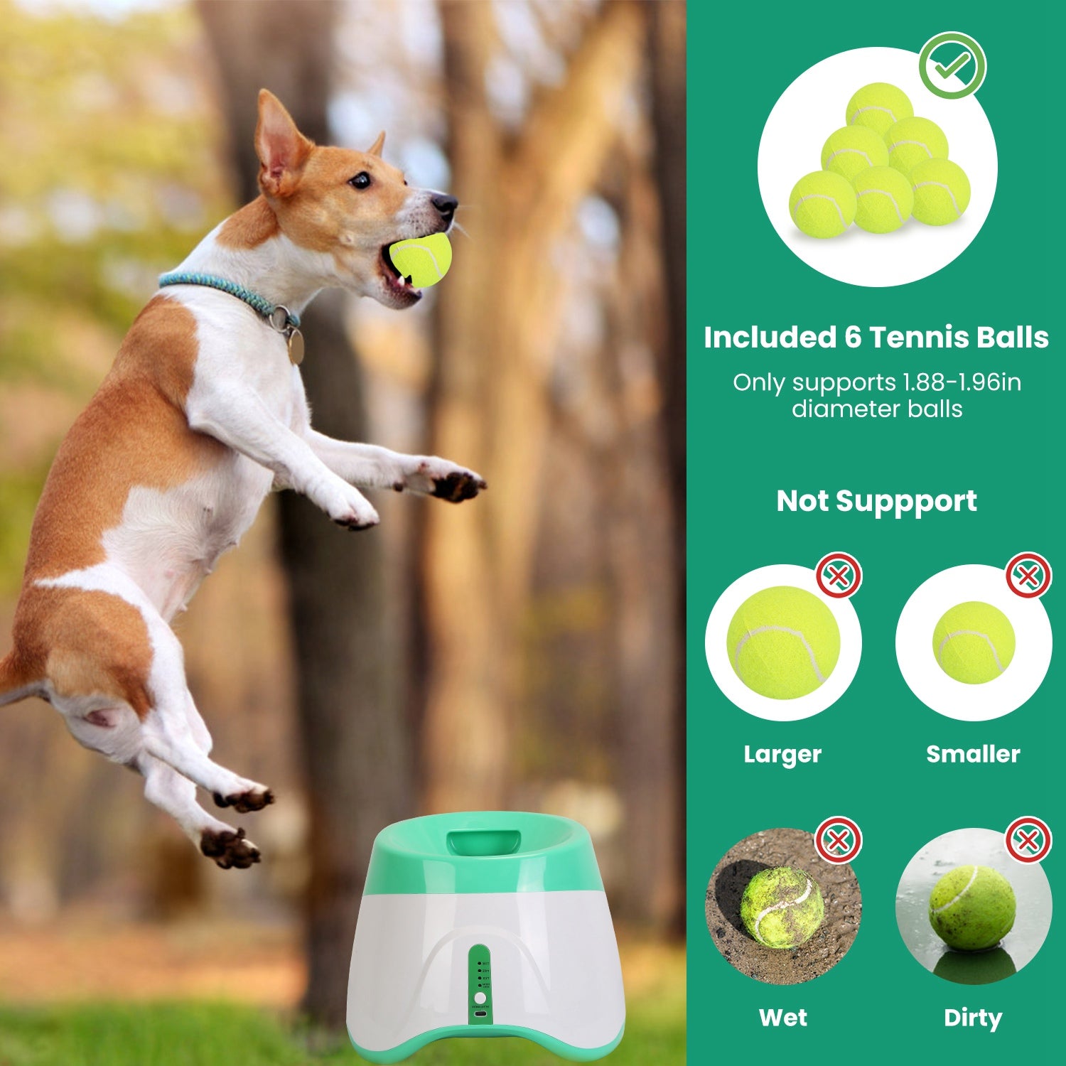Smart Automatic Tennis Ball Launcher for Dogs – Fun Interactive Exercise Toy with 6 Balls