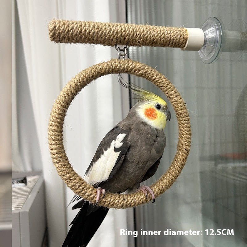 Multi-purpose Parrot Hemp Rope Sucker Stand Bar Stick