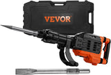 Electric demolition hammer, hydraulic crushing hammer, concrete crusher, heavy-duty electric hydraulic crushing hammer, equipped with chisel gloves and a 360-degree rotatable front handle, suitable for digging trenches and drilling holes (power 3500
