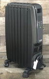 De'Longhi Oil Filled Radiator Space Heater, Quiet 1500W, Adjustable Thermostat, 3 Heat Settings, Timer, Energy Saving, Safety Features, White, Dragon TRD40615EBKCA, Black