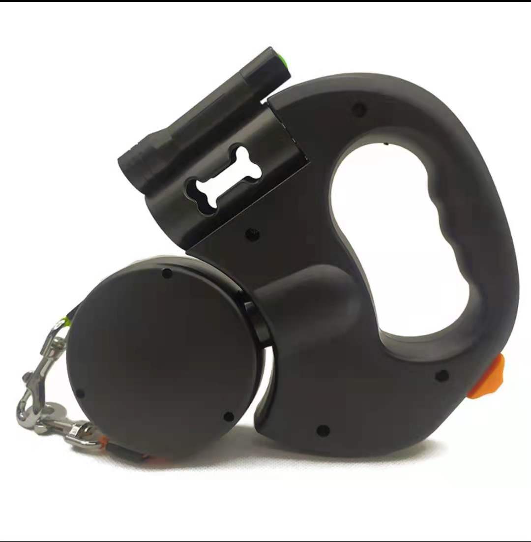 Dual Retractable Dog Leash – 360° Tangle-Free Lead with LED Light for 2 Dogs