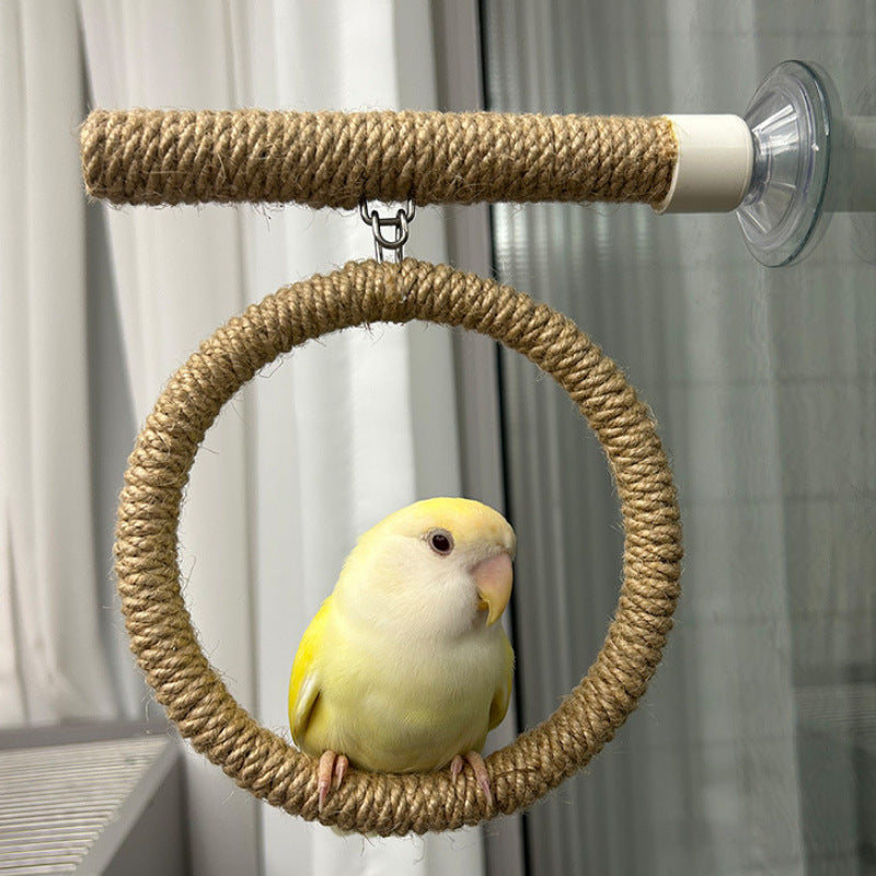Multi-purpose Parrot Hemp Rope Sucker Stand Bar Stick