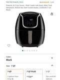 PowerXL Air Fryer Vortex Multi-Cooker, Roast/Bake/Dehydrate/Reheat, Non-Stick Basket, Includes Cookbook