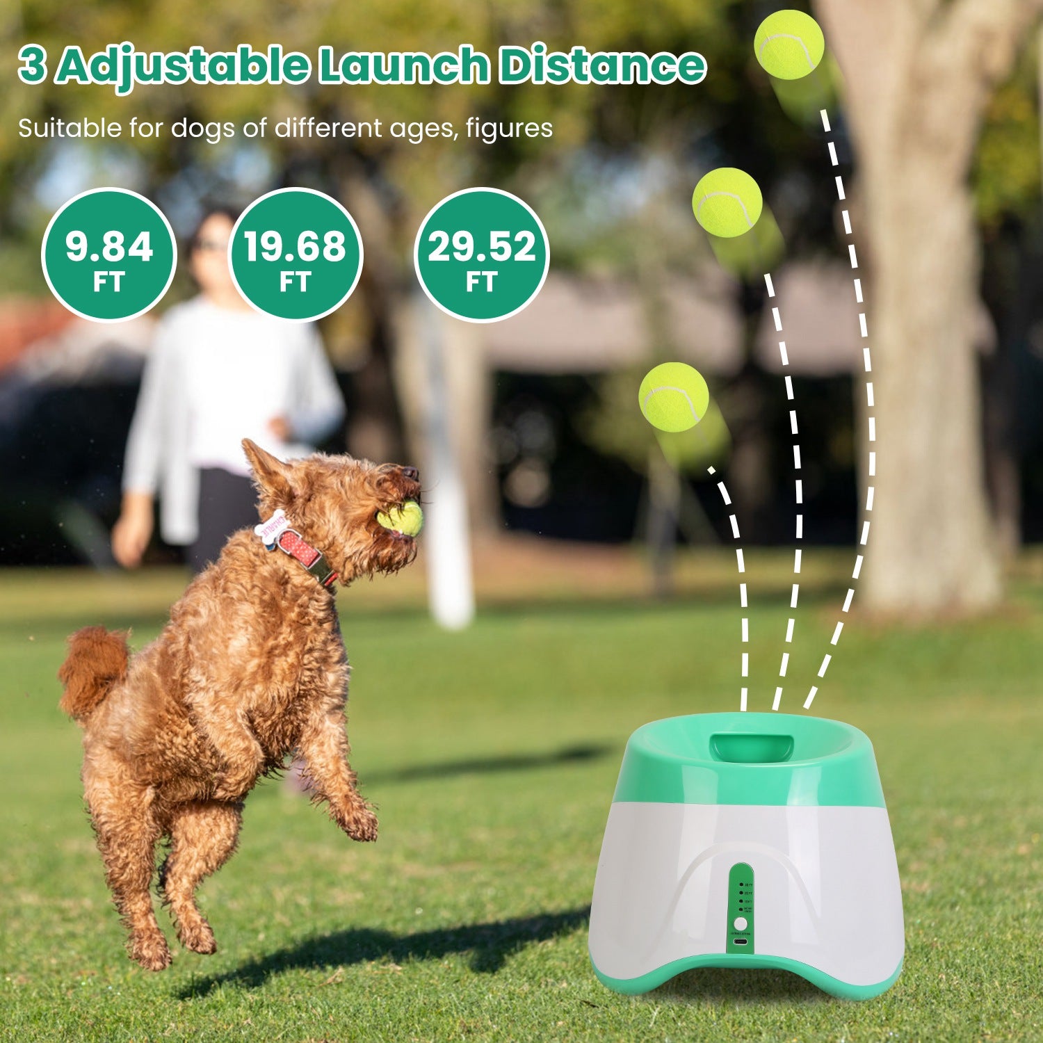 Smart Automatic Tennis Ball Launcher for Dogs – Fun Interactive Exercise Toy with 6 Balls