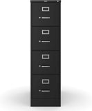 STAPLES 4-Drawer File Cabinet, Lockable, Black, 25"D x 15"W