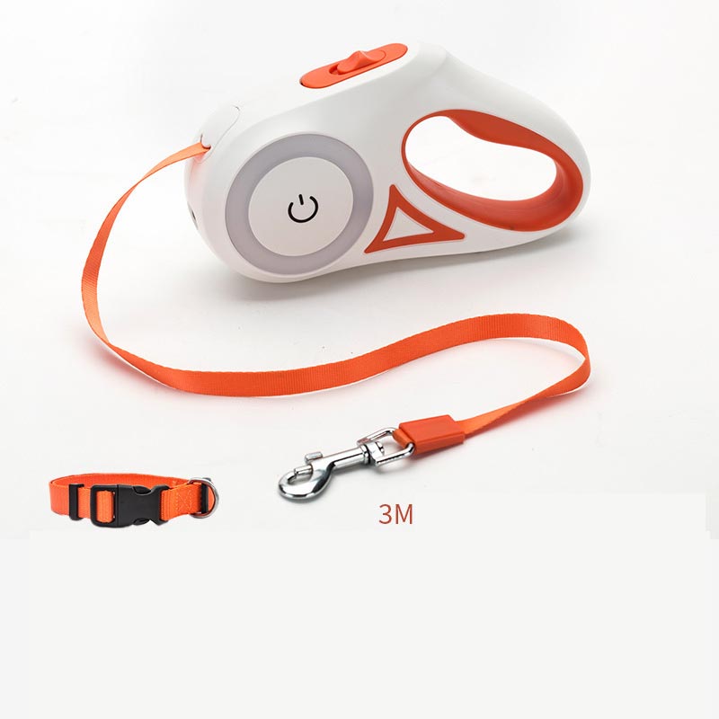 Automatic Pet Leash with Collar – Retractable Dog Walking Rope with Built-in Light