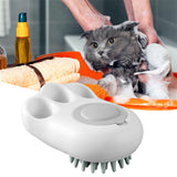 Soft Silicone Pet Bath Brush – Paw Shape Foaming Grooming Comb for Pets