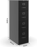 STAPLES 4-Drawer File Cabinet, Lockable, Black, 25"D x 15"W