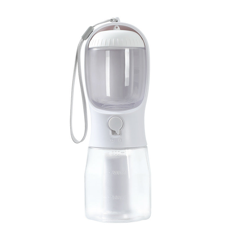 3-in-1 Portable Pet Water Bottle – Multifunctional Feeder with Food Container & Garbage Bag Dispenser