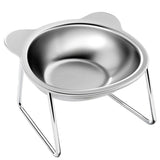 Stainless Steel Cat Water Bowl Pet Neck Protector Elevated Rack Pet Bowl
