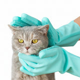 Silicone Pet Grooming Glove – Gentle Deshedding & Massage Brush for Dogs & Cats