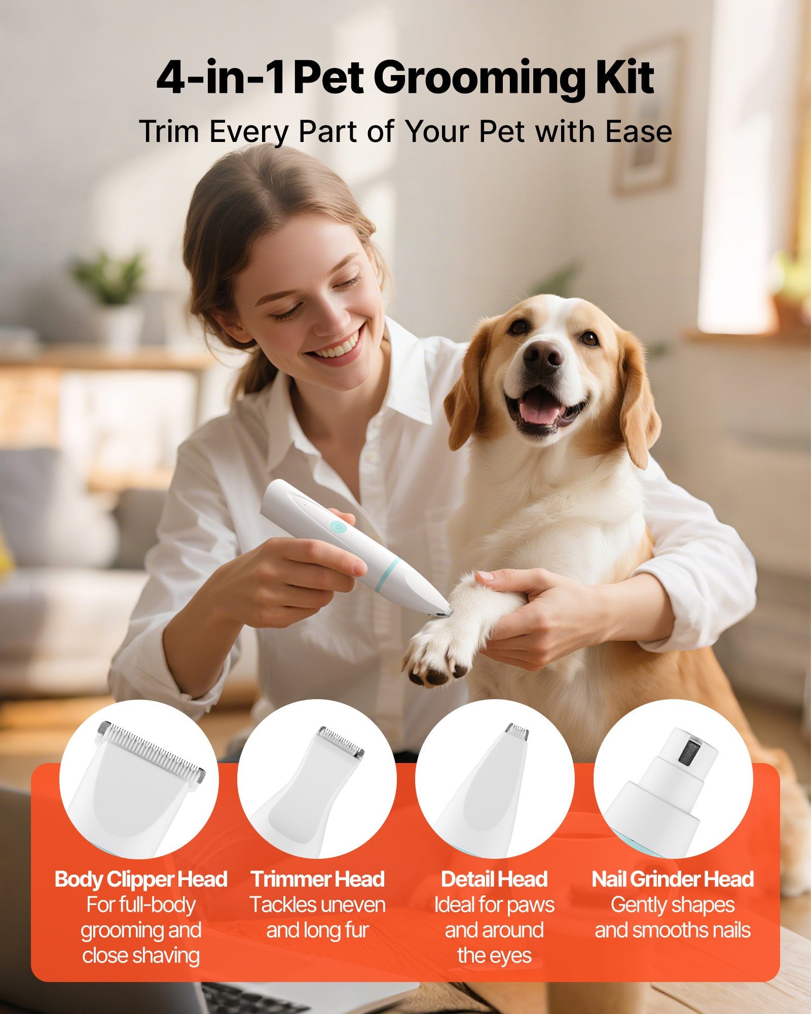 Dog Clippers For Grooming, 4 In 1 Dog Grooming Kit