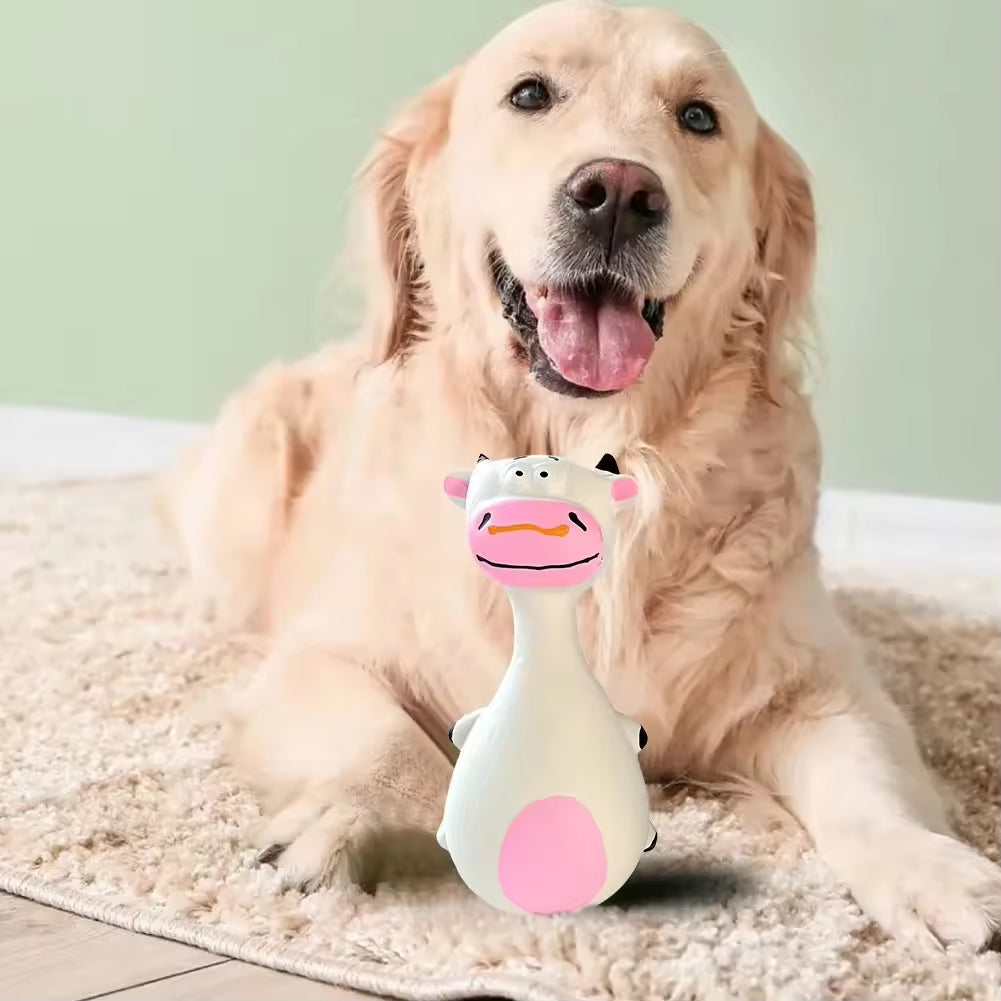 4pcs Cute Latex Dog Chew Toys With Sound, Interactive Biting Toys For Dental Health, Puppy Teething Pet Supplies