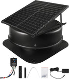Roof attic exhaust fan, 50-watt intelligent solar roof ventilation fan, equipped with thermostat, remote control, 3000 cubic feet per minute airflow, built-in smoke sensor and automatic stop function (for cooling and dehumidification)