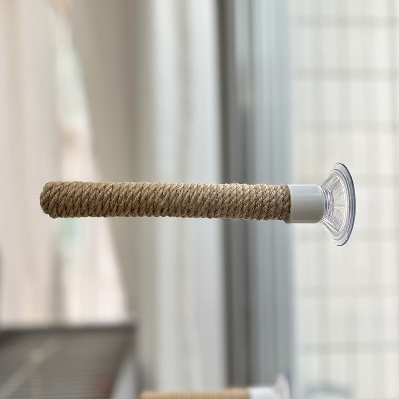 Multi-purpose Parrot Hemp Rope Sucker Stand Bar Stick