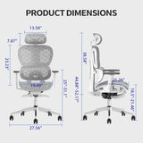 Ergo3D Ergonomic Office Chair �� High Back Mesh Desk Chair with 3D Adjustable Armrests, Wheels, for Home and Office (Black)