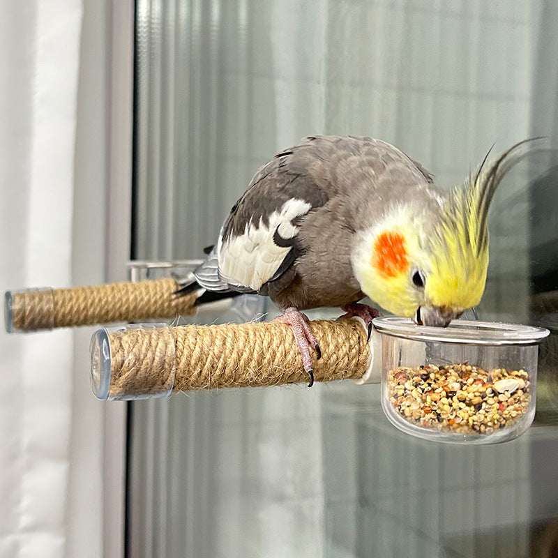 Multi-purpose Parrot Hemp Rope Sucker Stand Bar Stick