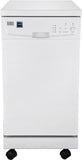 Portable Dishwasher, 18in Wide, 8 Place Settings Capacity, White