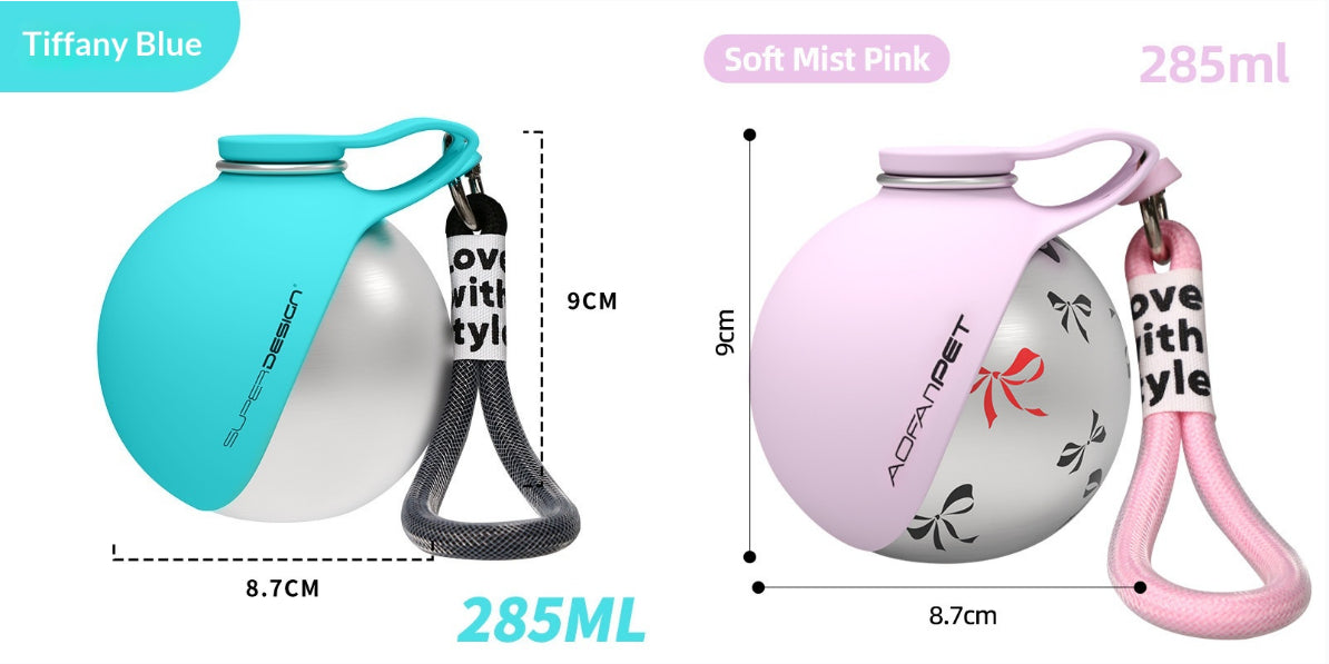 Portable Stainless Steel Dog Water Bottle & Travel Bowl